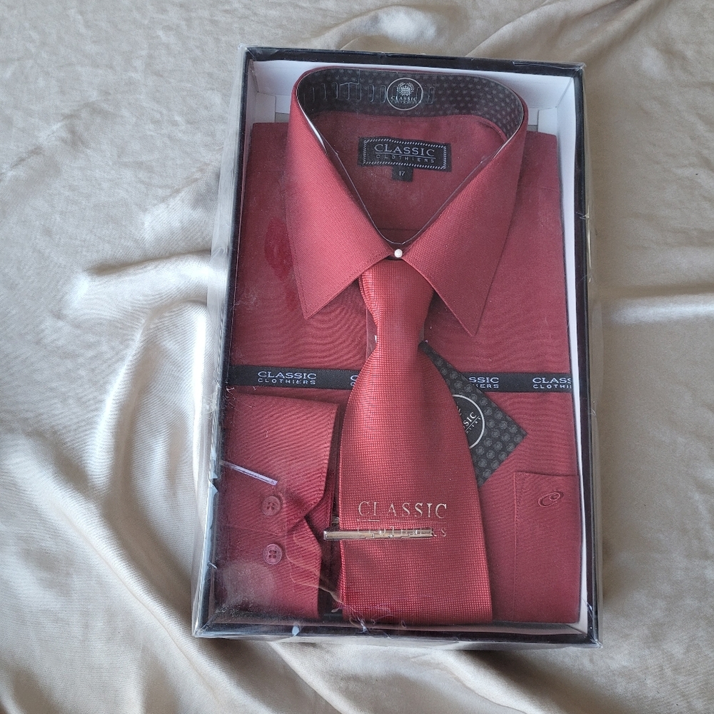 Mens dress shirt with tie